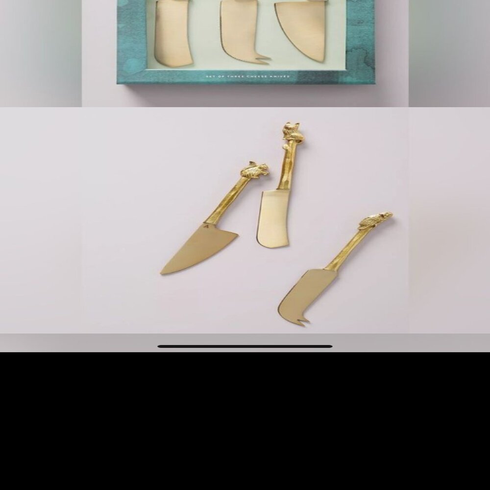 Anthropologie Lovis Woodland Cheese Knives Set